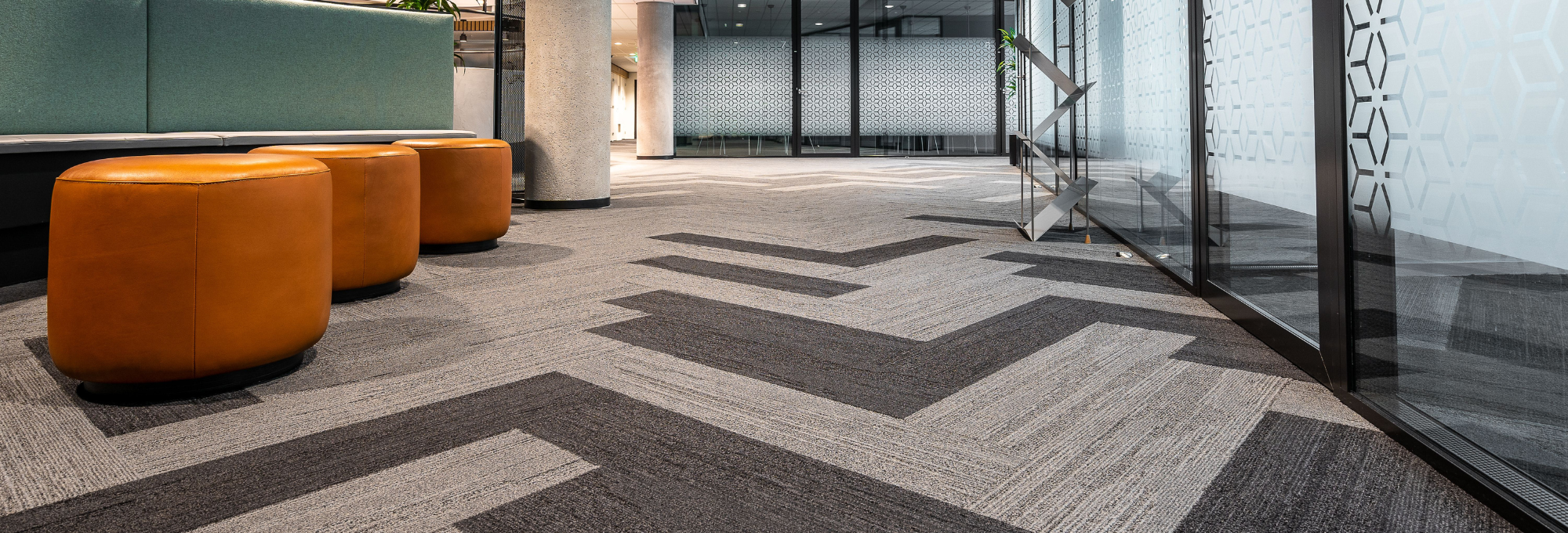 Commercial flooring installation featuring Philadelphia Commercial carpet in a business space